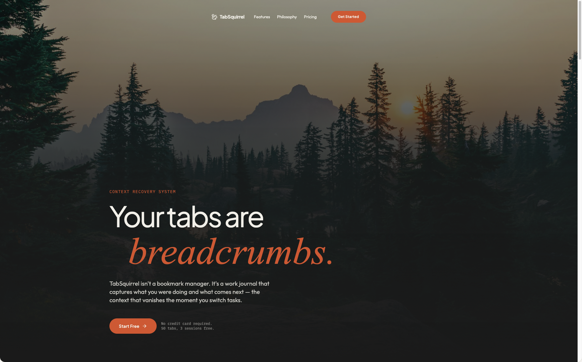 TabSquirrel home page